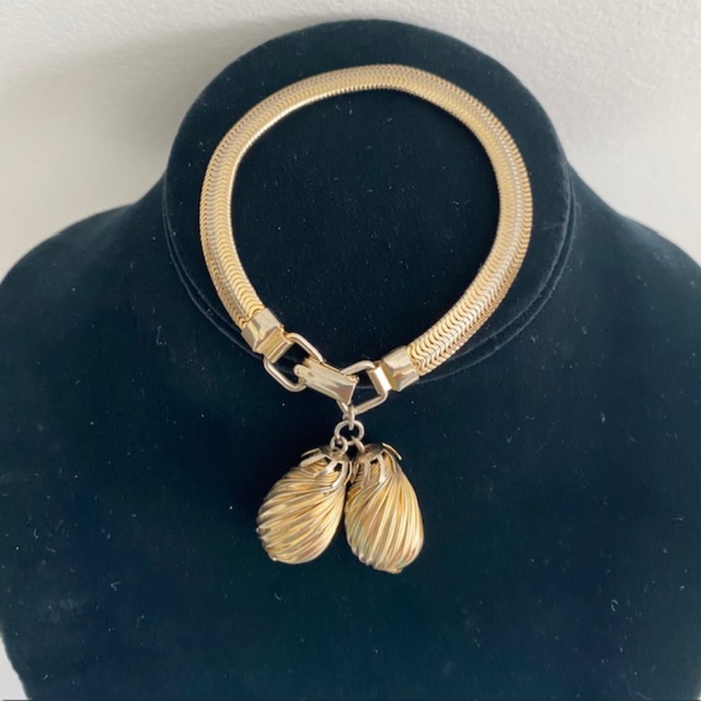 Vintage 1960's Signed CORO Gold Tone Rope Iconic Charm Bracelet